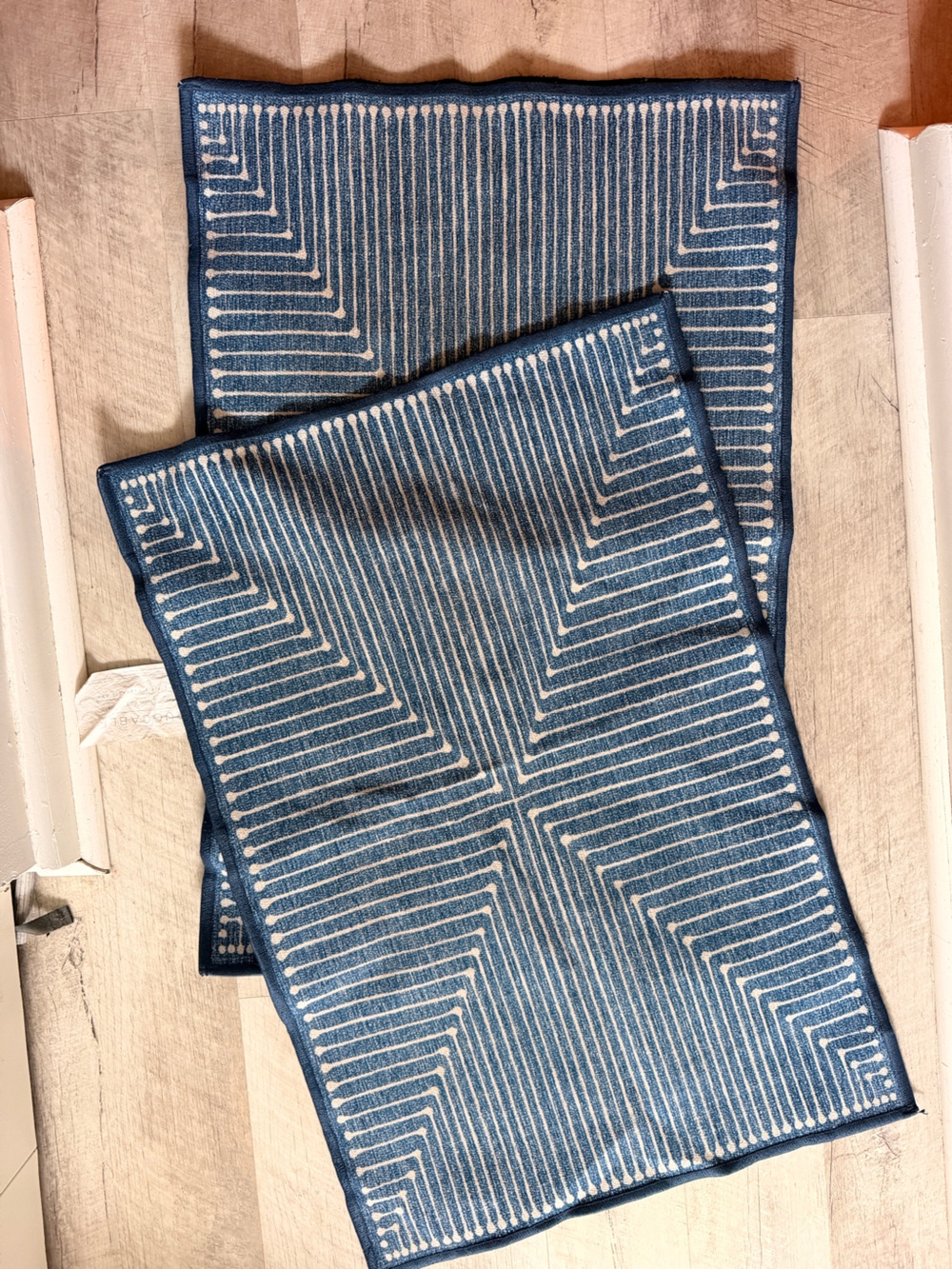 Ruggable Set of 2 Blue Geometric Rug